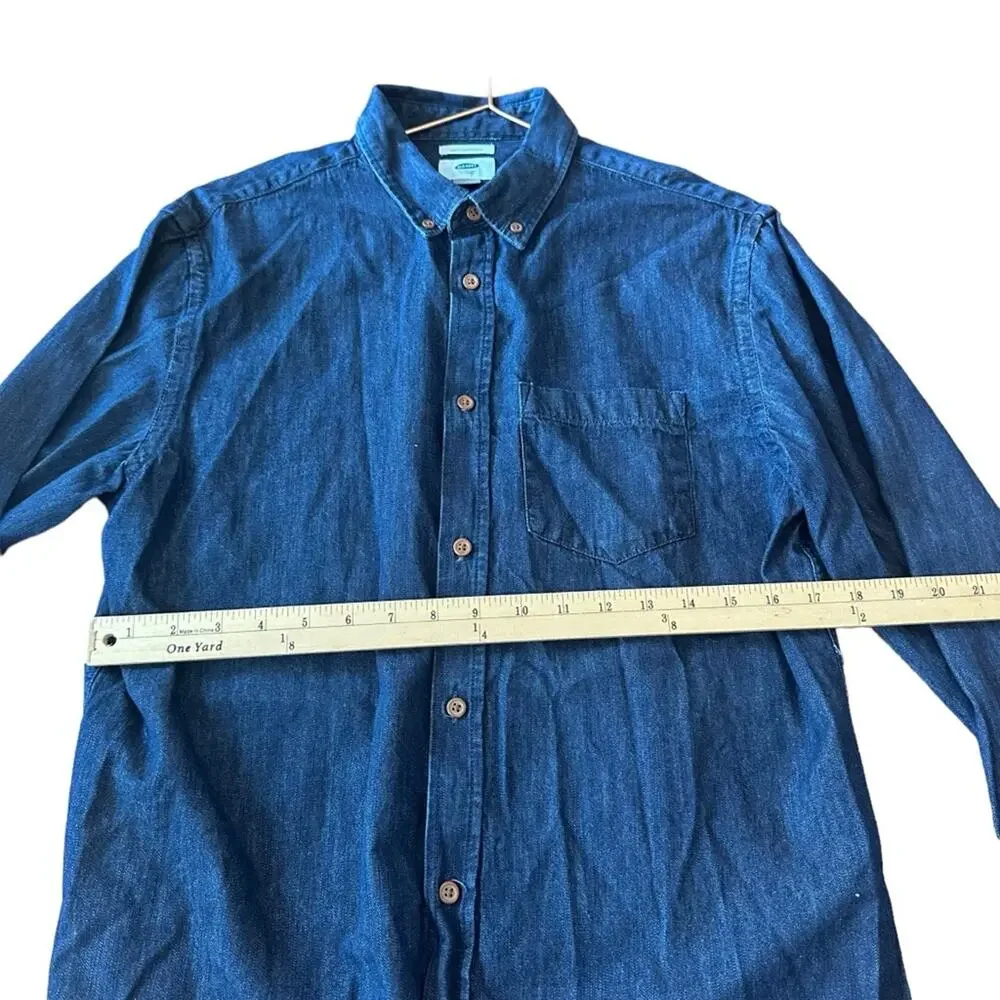 Old Navy Indigo Denim Slim Fit Button Down - Size Medium